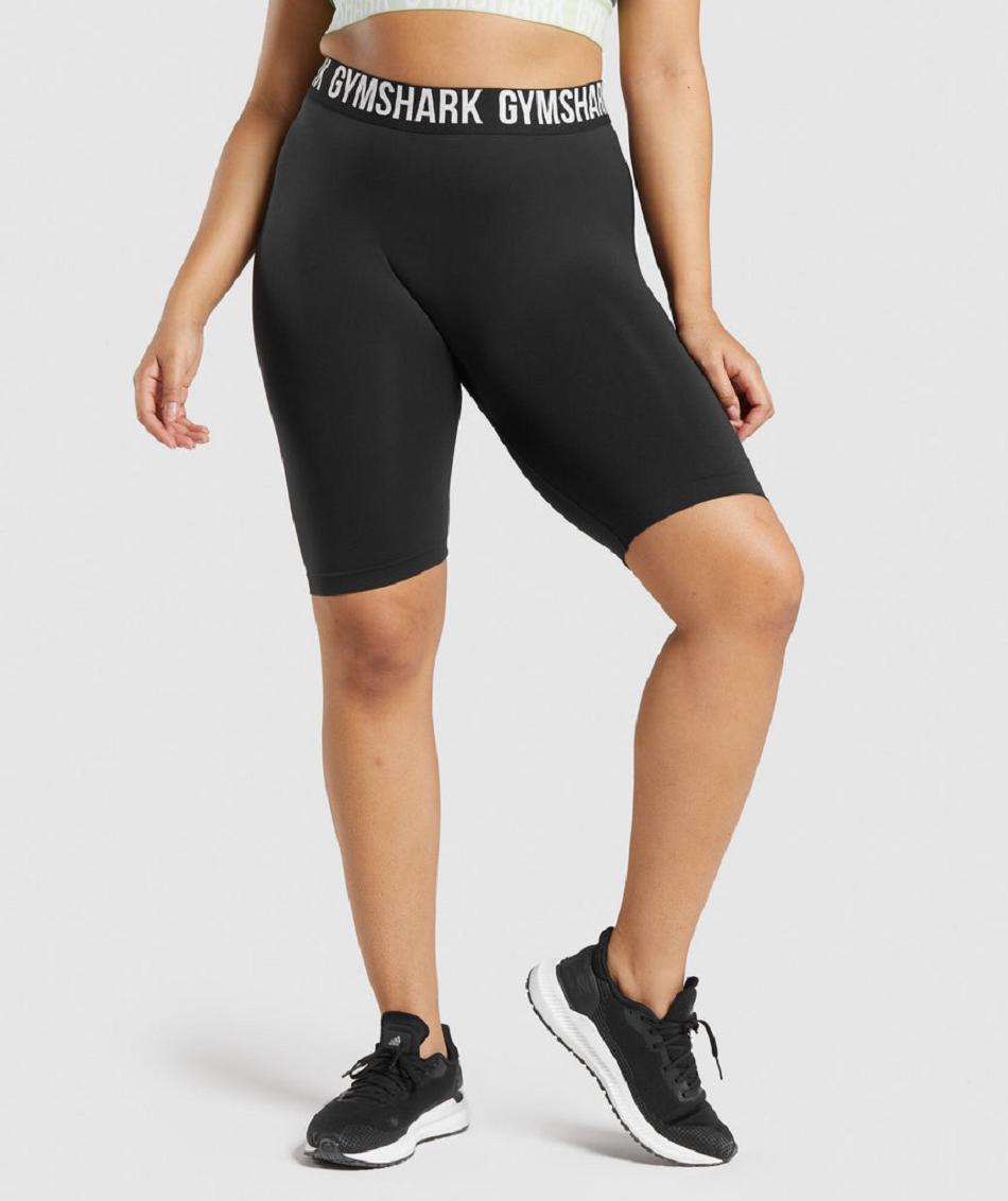 Pantalones Cortos Gymshark Fit Seamless Cycling Mujer Negras | CO 2769GSO